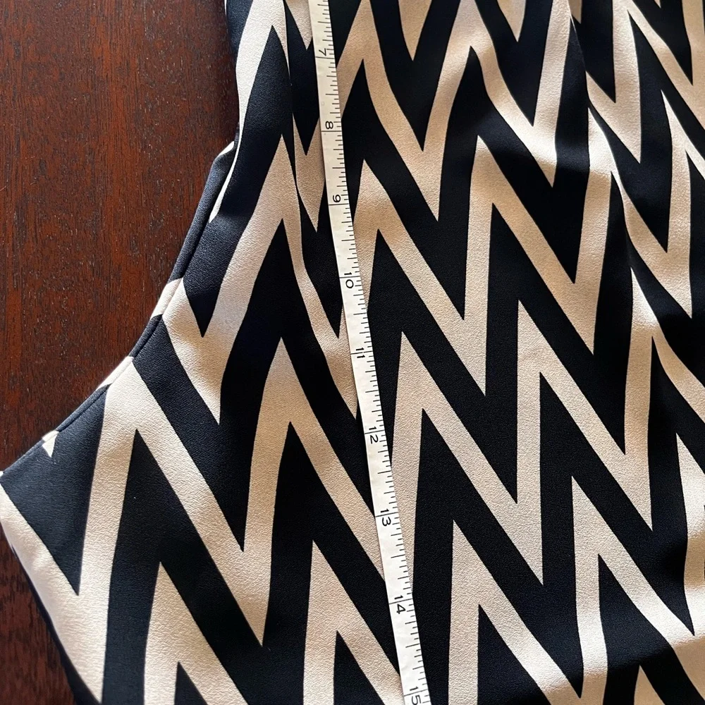 NWT AB STUDIO tan cream black geometric print palazzo pants - Picture 6 of 9